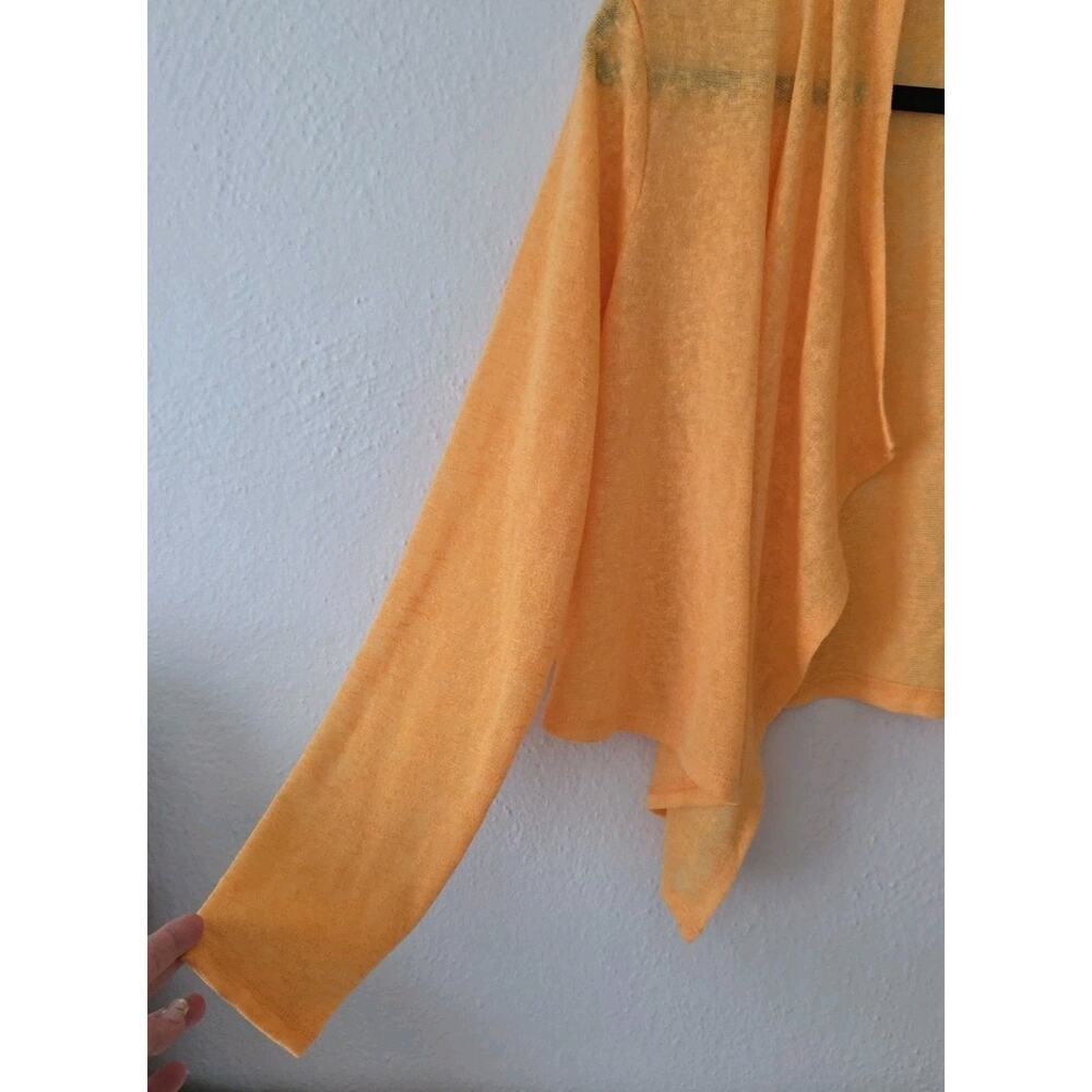 G By Giuliana Women's Sweater Yellow Orange Heathered Long Sleeve Open Front M - Picture 3 of 8